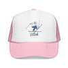 Kids Utah Snow Ski Trucker Hat - Youth Snapback Cap on white background