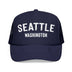 Kids Seattle, Washington Trucker Hat - Youth Snapback Cap on white background