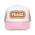 Kids Retro Peace Trucker Hat Boho - Youth Snapback Cap