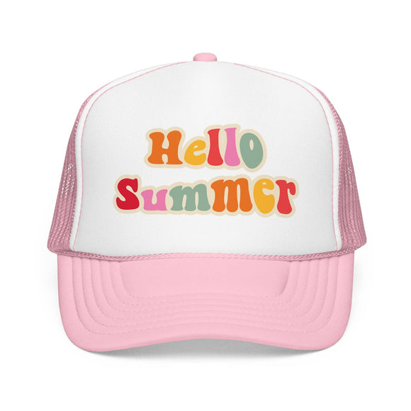 Kids Hello Summer Trucker Hat Boho - Youth Snapback Cap