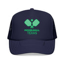 Kids Texas Pickleball Trucker Hat - Youth Snapback Cap on white background