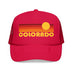 Kids Colorado Retro Sunset Trucker Hat - Youth Snapback Cap