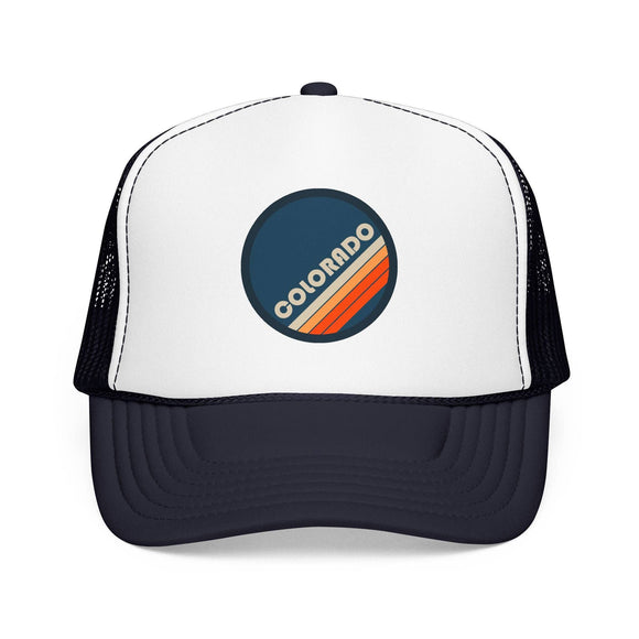 Kids Colorado Retro Trucker Hat - Youth Snapback Cap on white background