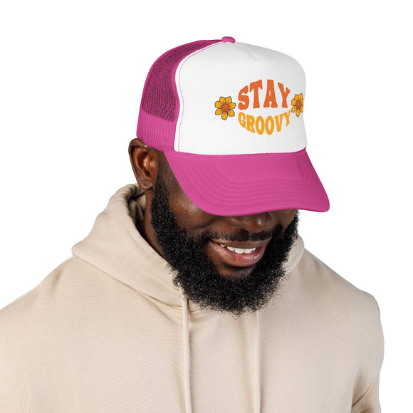 Kids Stay Groovy Trucker Hat Boho - Youth Snapback Cap