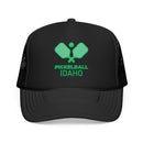 Kids Idaho Pickleball Trucker Hat - Youth Snapback Cap on white background