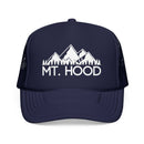 Kids Mt. Hood, Oregon Trucker Hat - Youth Snapback Cap on white background