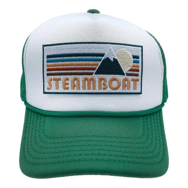 Kid's Steamboat, Colorado Hat (Ages 2-12) - Retro Mountain Snapback Trucker Steamboat Youth Hat / Kid's Hat
