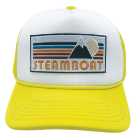 Buy yellow-white Kids' Steamboat, Colorado Trucker Hat - Retro Mountain Snapback Youth Hat
