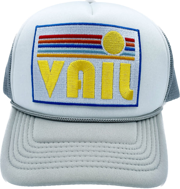 Kid's Vail, Colorado Hat (Ages 2-12) - Retro Sun Snapback Trucker Vail Youth Hat / Kid's Hat
