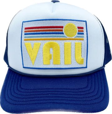 Kids' Vail, Colorado Trucker Hat - Retro Sun Snapback Youth Hat - 0