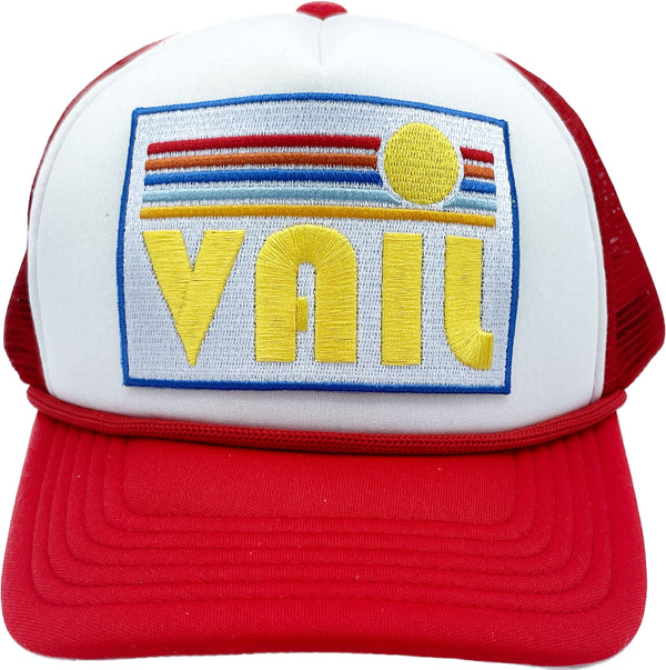 Kid's Vail, Colorado Hat (Ages 2-12) - Retro Sun Snapback Trucker Vail Youth Hat / Kid's Hat