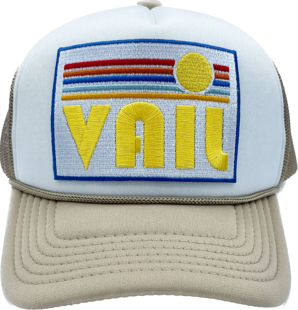 Kid's Vail, Colorado Hat (Ages 2-12) - Retro Sun Snapback Trucker Vail Youth Hat / Kid's Hat