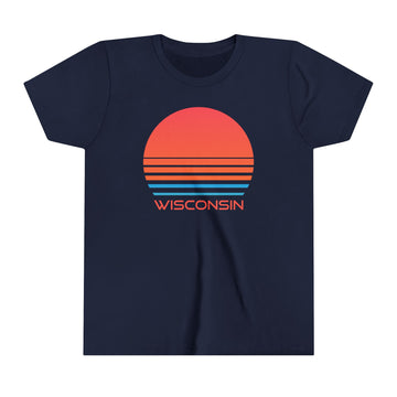 Wisconsin Youth Shirt - Retro 80s Wisconsin Kid's T-Shirt - 0