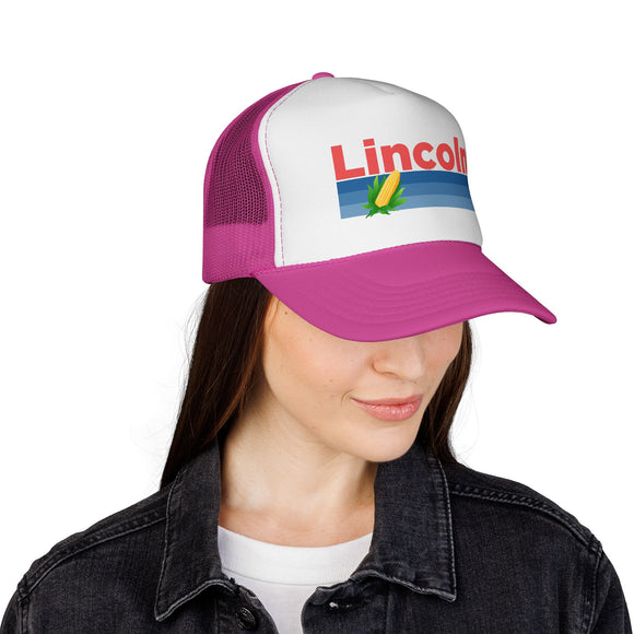 Lincoln, Nebraska Retro Corn and Farm Trucker Hat