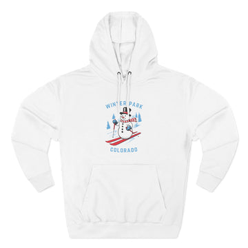 Premium Winter Park, Colorado Skiing Snowman Hoodie