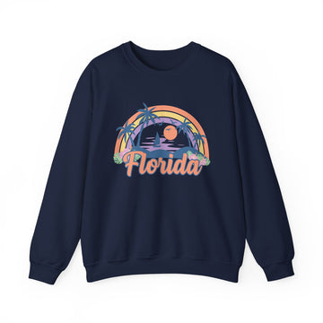 Florida Sweatshirt - Unisex Retro Beach Florida Crewneck Sweatshirt - 0