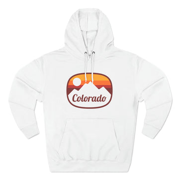 Buy white Premium Colorado Hoodie - Retro Unisex Sweatshirt - Sunset Oval