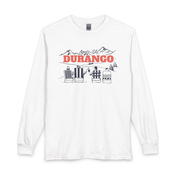 Durango, Colorado Après-ski Long Sleeve Shirt - Mountain Retro Skiing