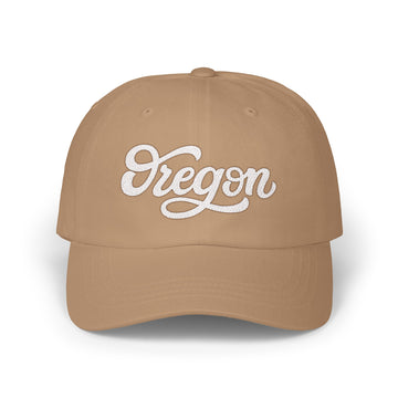 Buy khaki Oregon Dad Hat - Embroidered Oregon Classic Dad Cap