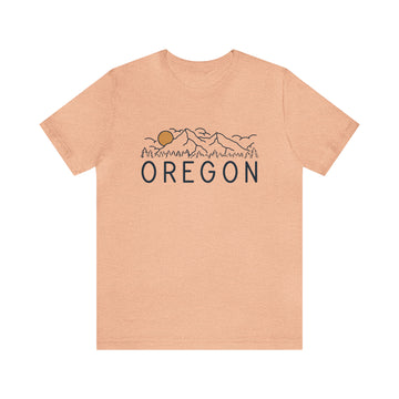 Buy heather-peach Oregon T-Shirt - Retro Unisex Oregon Shirt
