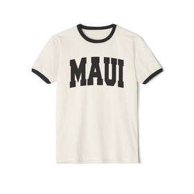 Maui, Hawaii Cotton Ringer Graphic Tee - Unisex Maui T Shirt, Vintage Style Tee, Men's/Women's Tee - 0