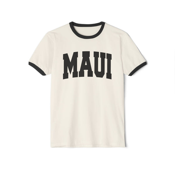 Maui, Hawaii Cotton Ringer Graphic Tee - Unisex Maui T Shirt, Vintage Style Tee, Men's/Women's Tee