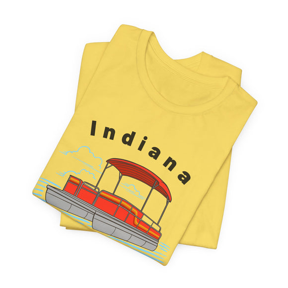 Indiana T Shirt - Retro Pontoon Boat Indiana Tee