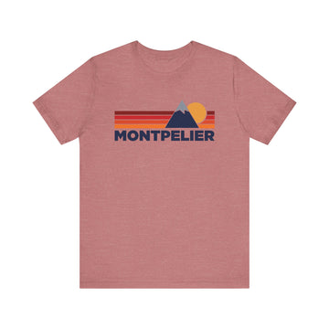 Retro Montpelier, Vermont T-shirt, Mountain Tee, Vintage Montpelier Unisex Jersey Shirt, Outdoor Hiking Apparel - 0