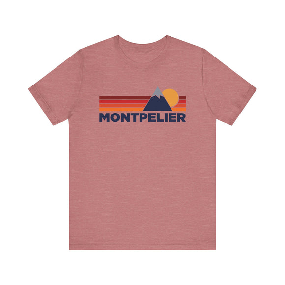 Retro Montpelier, Vermont T-shirt, Mountain Tee, Vintage Montpelier Unisex Jersey Shirt, Outdoor Hiking Apparel