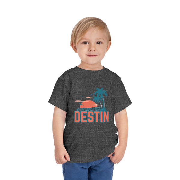 Destin, Florida Toddler T-Shirt - Retro Palm Tree Toddler Destin Shirt