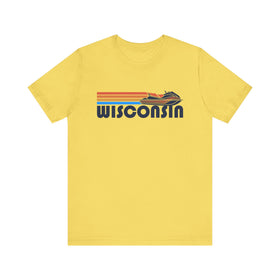 Buy maize-yellow Wisconsin T Shirt - Retro Jetski PWC Graphic Wisconsin Tee