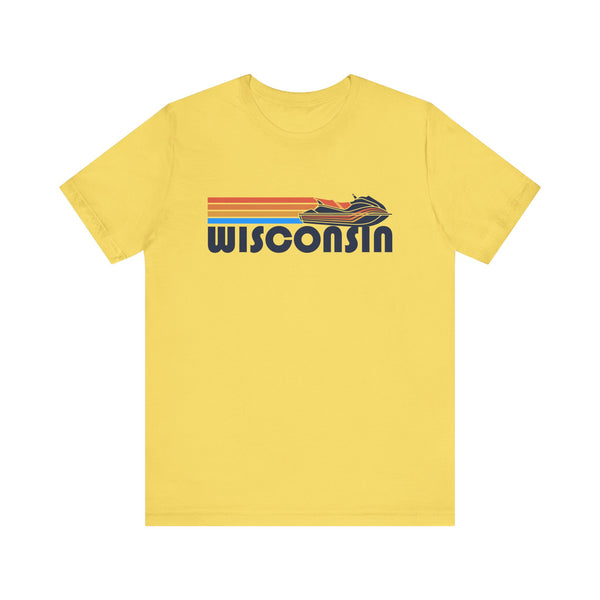 Wisconsin T Shirt - Retro Jetski PWC Graphic Wisconsin Tee