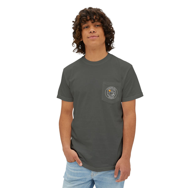 Jackson Hole, Wyoming Pocket Tee Shirt, Garment-Dyed Shirt, Mountain Graphic Tee, Comfort Colors