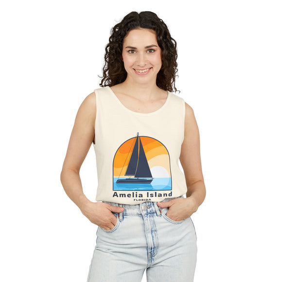 Amelia Island, Florida Sailboat Tank Top | Comfort Colors 100% Cotton