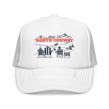Buy white North Conway, New Hampshire Après-ski Trucker Hat — Foam Mesh Cap