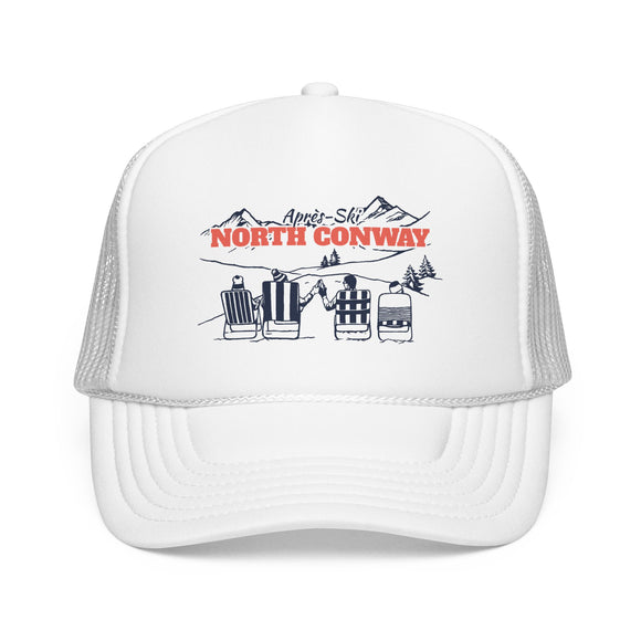 North Conway, New Hampshire Après-ski Trucker Hat — Foam Mesh Cap