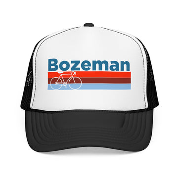 Buy black-white Bozeman, Montana Trucker Hat - Foam Bozeman Bike Cap
