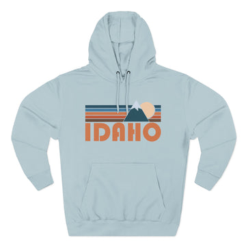 Buy blue-mist Idaho Hoodie - Retro Mountain Unisex Sweatshirt