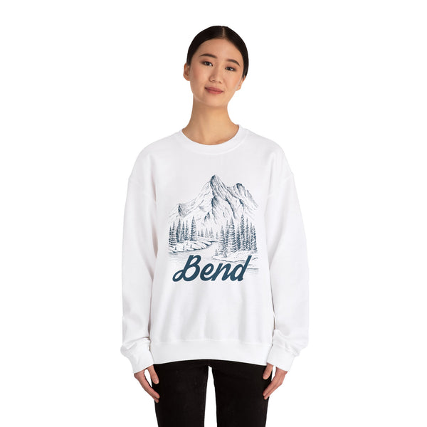 Bend, Oregon Sweatshirt - Mountain Illustration Graphic Crewneck