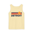 Detroit, Michigan Retro Sunstripe Tank Top | Comfort Colors - 100% Cotton-3