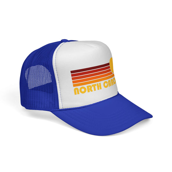 North Carolina Retro Sun Trucker Hat - Vintage Style North Carolina Cap