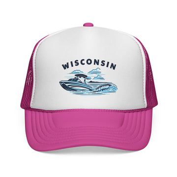 Buy pink Wisconsin Wakeboard Boat Trucker Hat