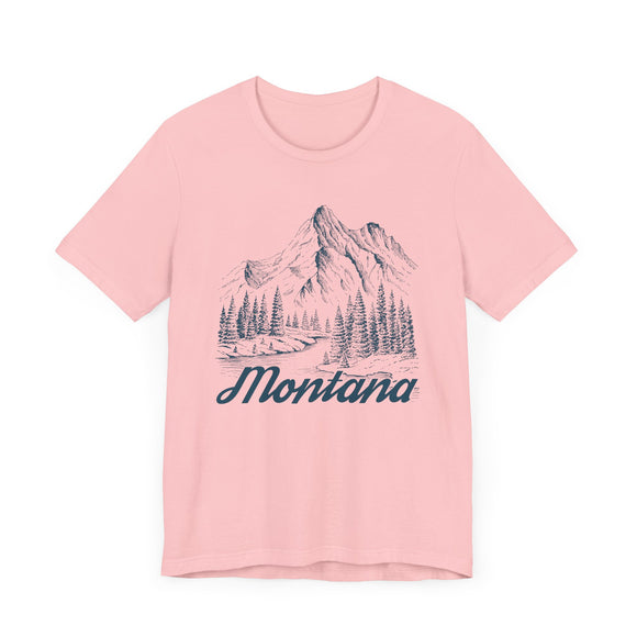 Montana Graphic Tee - Mountain Illustration Montana T Shirt
