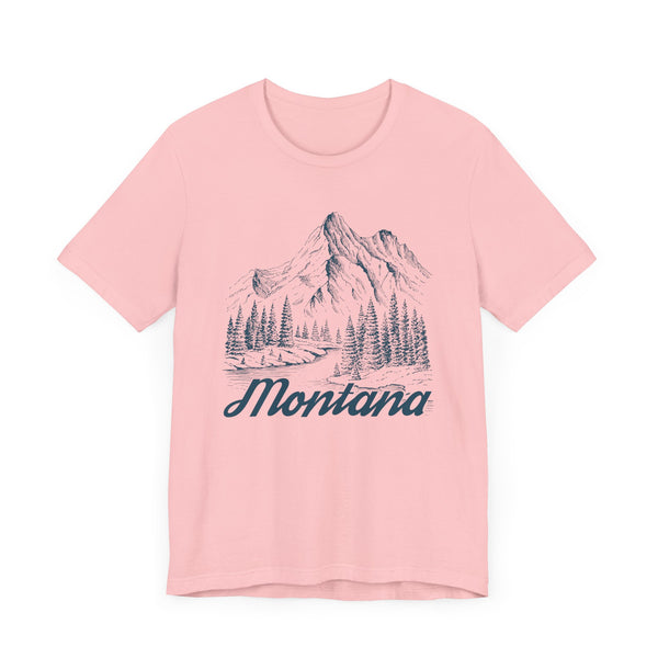Montana Graphic Tee - Mountain Illustration Montana T Shirt