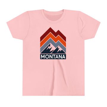 Buy pink Montana Youth Shirt - Retro Mountain Montana Kid's T-Shirt