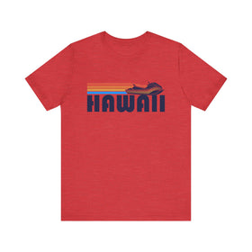 Buy heather-red Hawaii T Shirt - Retro Jetski PWC Graphic Hawaii Tee