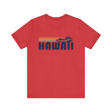 Buy heather-red Hawaii T Shirt - Retro Jetski PWC Graphic Hawaii Tee