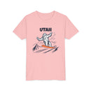 Utah Yeti Snowboard Youth Tee - Kids Skiing Shirt-5