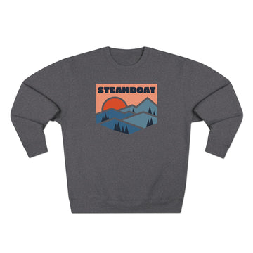Premium Steamboat, Colorado Mountain Graphic Sweatshirt - 0