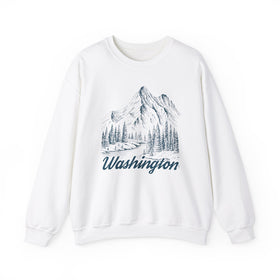 Washington Sweatshirt - Mountain Illustration Graphic Crewneck